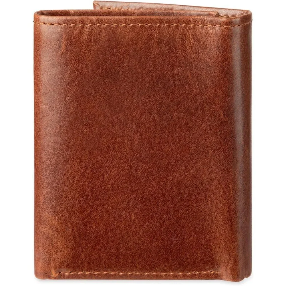 Men's Dark Tan Wallet Style Includes Window Credit Card Holder Designed